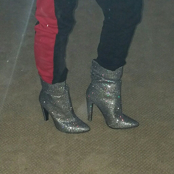 Silver Heeled Glitter Booties - Picture 8 of 8